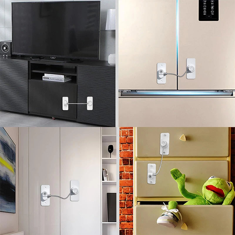 Safety lock Door and window,Fridge Lock,Traceless Adhesive No Drilling,Child Safety Cabinet Locks,for Fridge,Cabinet Locks, Draw