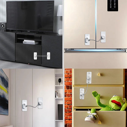 Safety lock Door and window,Fridge Lock,Traceless Adhesive No Drilling,Child Safety Cabinet Locks,for Fridge,Cabinet Locks, Draw