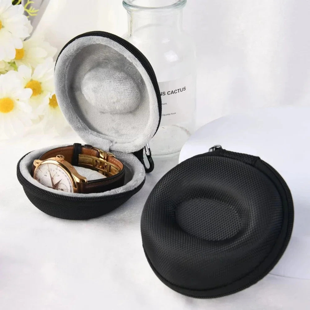 Portable EVA Single Watch Travel Case Watch Storage Organizer Box Watch Holder Waterproof for Smartwatches Zippered Container