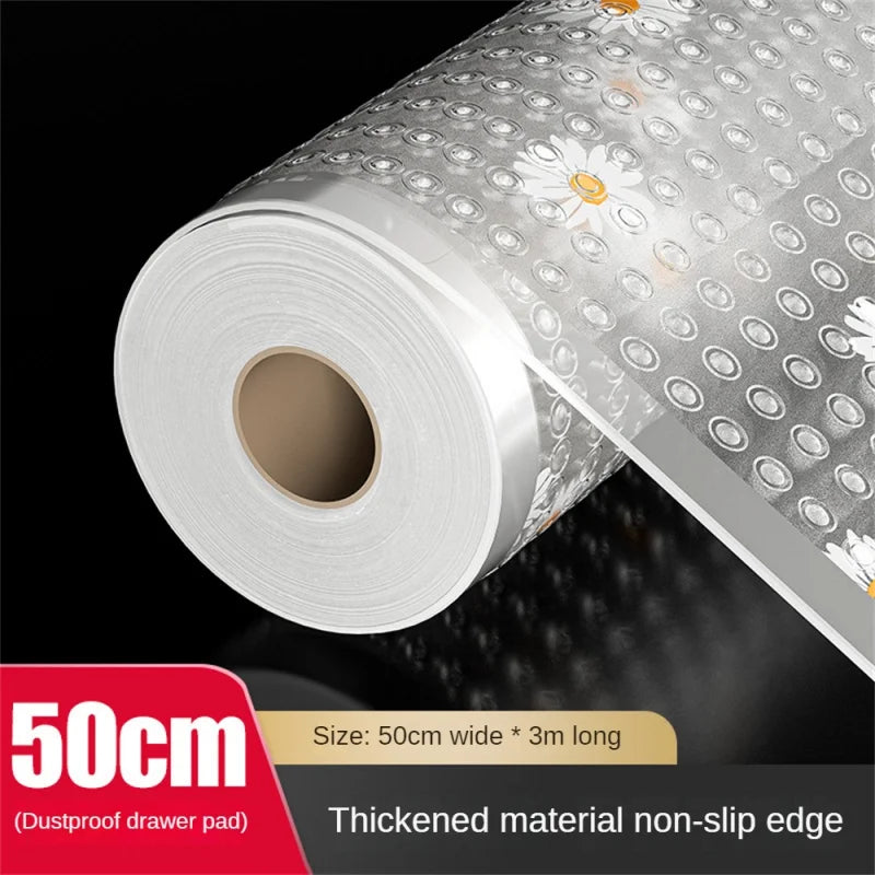 1 Roll Drawer Mat Shelf Cover Liners Non Slip Waterproof Closet Placemat Table Pad Paper Cabinet Mat Oil-proof Liners