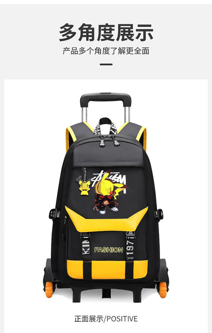 TAKARATOMY Backpack Trolley School Bag Pikachu School Bag Stationery Storage Backpack Multifunctional Travel Bag School Season