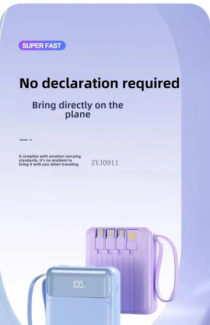 A Brand-new 120W Three-in-one 20,000mah Super Fast Power Bank with Large Capacity, Built-in Cable and Digital Display Powerbank