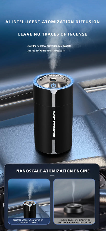 Car Mounted Intelligent Spray Perfume Colorful Ambient Light Aromatherapy Machine Odor Removal High-End Car Interior Accessories