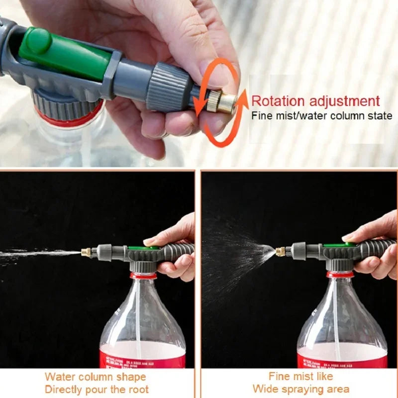High Pressure Manual Sprayer Adjustable Nozzle Garden & Agriculture Multi-Purpose Ergonomic Tool for Drink Bottles
