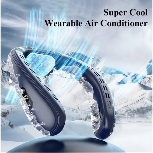 New Wearable Neck Fan Hanging Neck Fan Rechargeable Semiconductor Cooling Bladeless Fan Outdoor Personal Fan Wearable Cooler