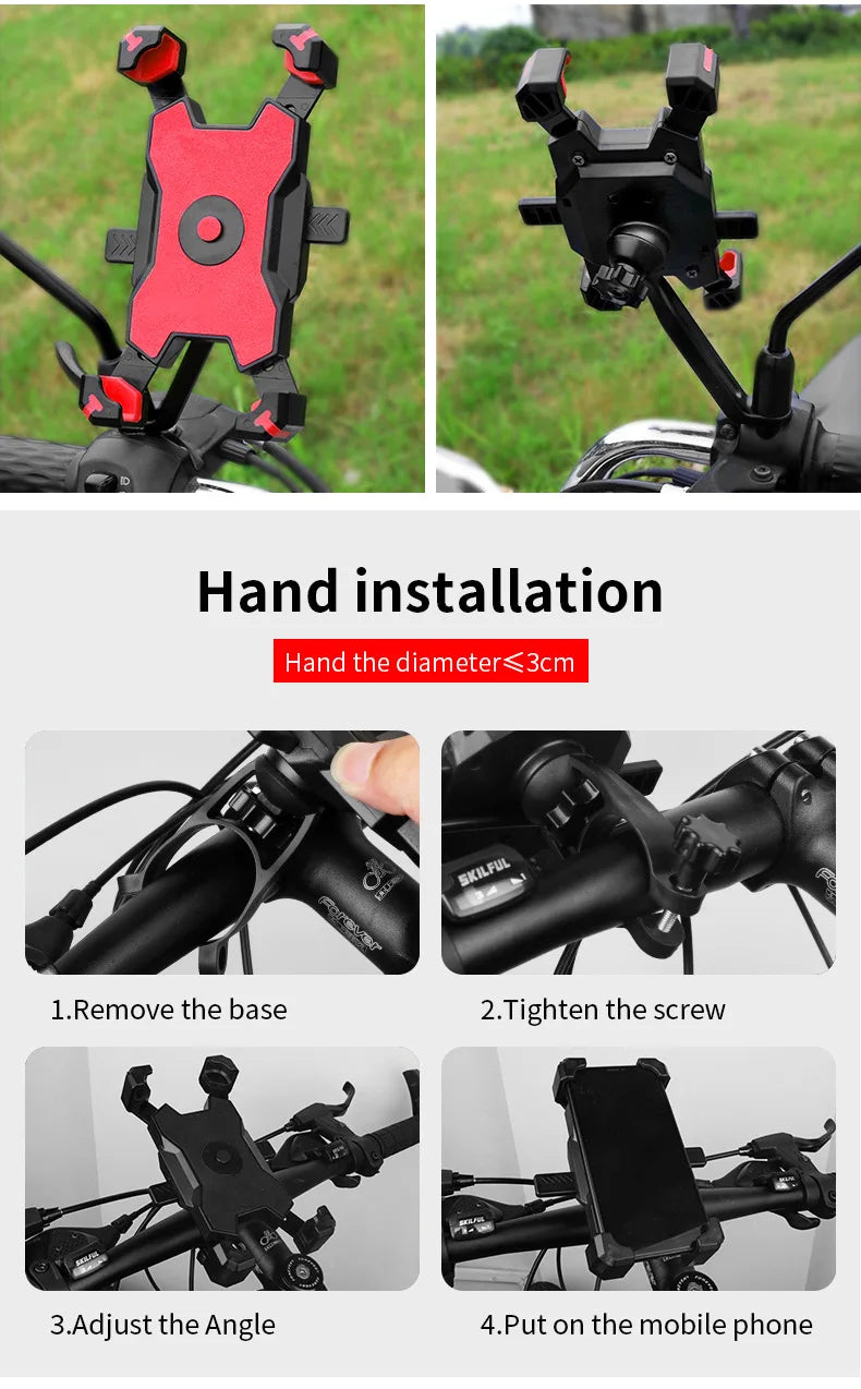 Bicycle Mobile Phone Holder Electric Bike Motorcycle Phone Stand Ride Navigation Mobile Phone Rack Phone Holder Support