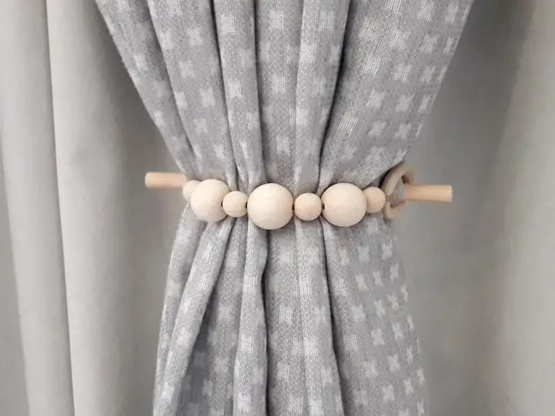 Wooden Curtain Holder Curtain Tieback Hanging  wooden Curtain rope Ball Tie Back Curtain Straps Home Decoration