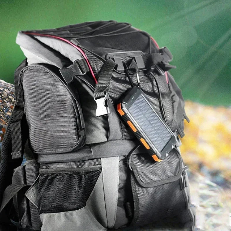 200000mAh Large Capacity Solar Power Bank Portable Outdoor Charger PowerBank External Waterproof Battery Charging with LED Light