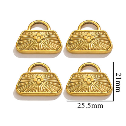 5PCS Stainless Steel Crucifix Bag Lock Pendant Charms Pad Lock Charms Fit DIY Necklace Bracelet Pendants Jewelry Making