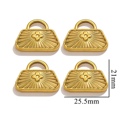 5PCS Stainless Steel Crucifix Bag Lock Pendant Charms Pad Lock Charms Fit DIY Necklace Bracelet Pendants Jewelry Making