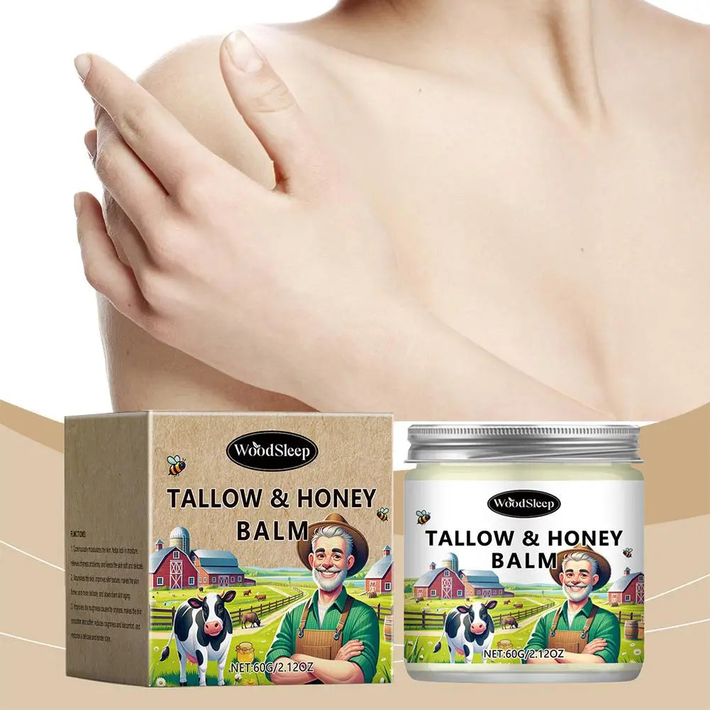 60ml Tallow Honey Balm Deep Moisturizing Beef Tallow Face Cream Body Lotion Anti Crack Face Cream Skin Care