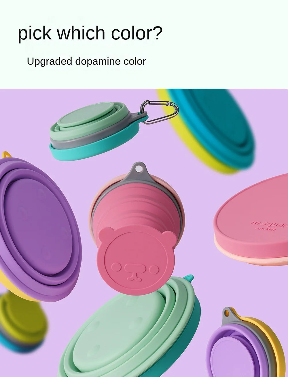 Silicone Bowl Foldable with Lid Camping Baby Travel Portable Round Large Food Container Heat Resistant Salad Bowl