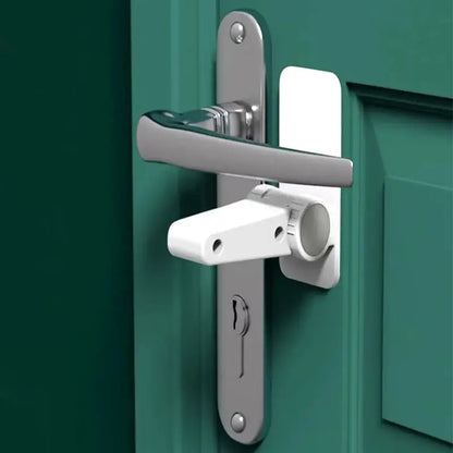 2PCS Childproof Door Lever Lock Prevents Toddlers from Opening Doors Easy One Hand Operation for Adults Durable ABS Safety Lock