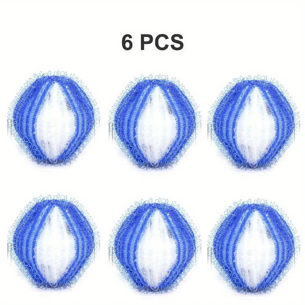6PCS Pet Hair Remover for Laundry Lint Remover Washing Balls Reusable Dryer Nylon Balls Dogs Cats Hair Lint Remover for Laundry