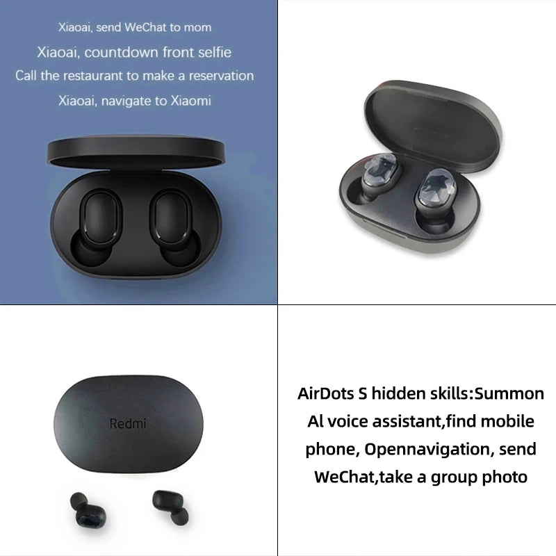 Xiaomi Redmi Airdots 2 Bluetooth Earphones Sport Music Gaming Outdoor Mini Wireless Headset with Mic Headphones In Ear Earbuds