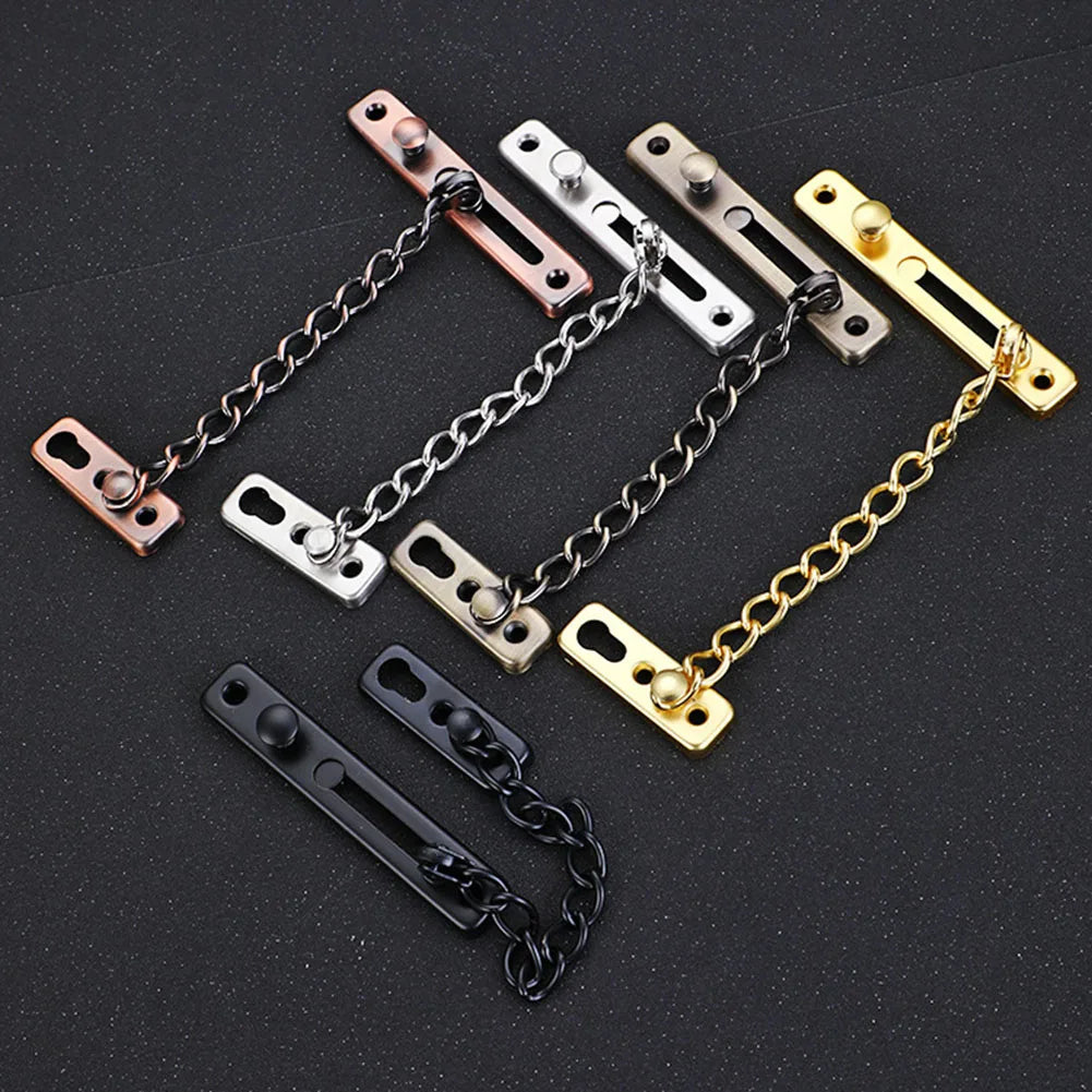 Door Chain with Lock Door Lock Bolt Chain Kids Safety Security Home Latch Buckle Guard Lock Anti-Theft Hotel Hardware Accessorie