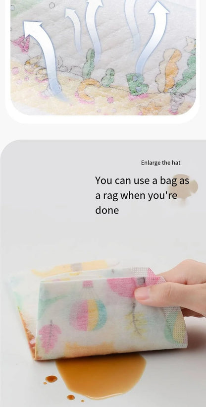 50-Pack Disposable Bibs for Babies Aged 6 Months to 2 Years Cartoon Bear Feeding Bib for Boy Girl Non-woven Drool Towel