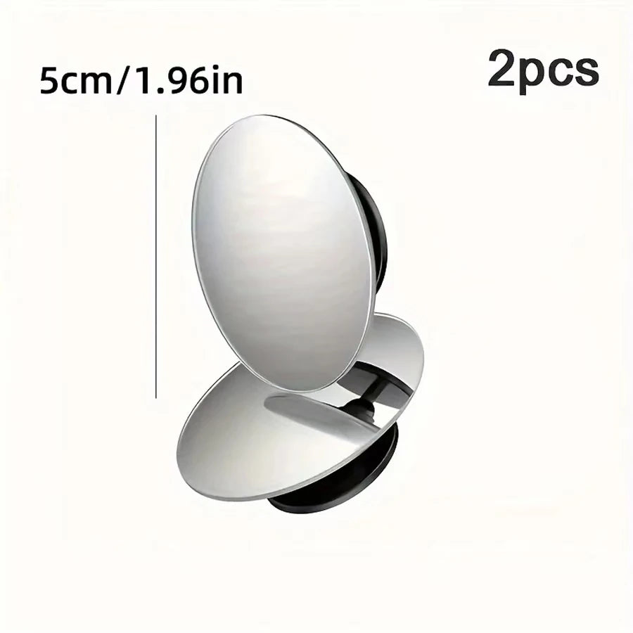 Car Small Round Mirrors Blind SpotRear View Mirror Auxiliary Reversing Parking Convex Mirror 360 Degree Adjustable ﻿