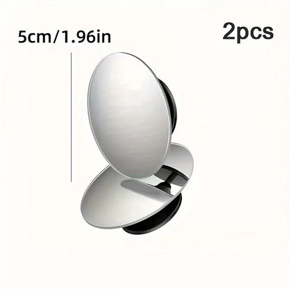 Car Small Round Mirrors Blind SpotRear View Mirror Auxiliary Reversing Parking Convex Mirror 360 Degree Adjustable ﻿