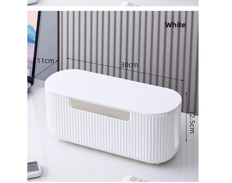 Creative Simple Wire Box Bamboo Wood Cover Cable Management Box Plug Board Storage Box Power Cord Charger Storage