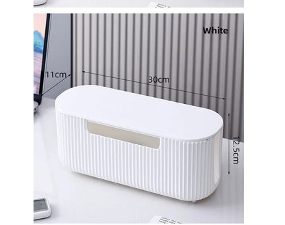 Creative Simple Wire Box Bamboo Wood Cover Cable Management Box Plug Board Storage Box Power Cord Charger Storage
