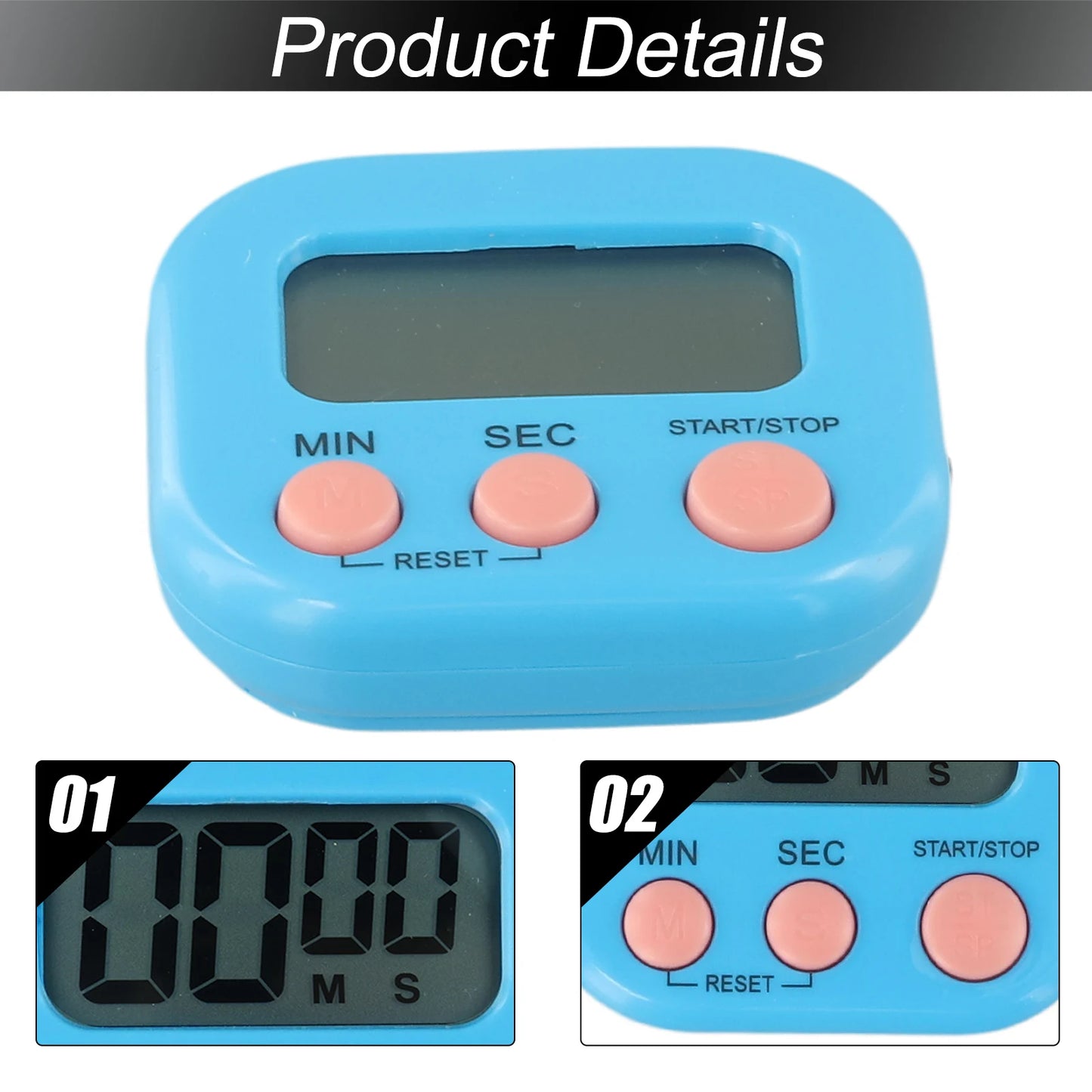 Kitchen Magnetic Digital Timer Egg  Clock Stopwatch Large LCD Digital Loud Alarm Count-Down Up Clock Practical Cooking Gadget