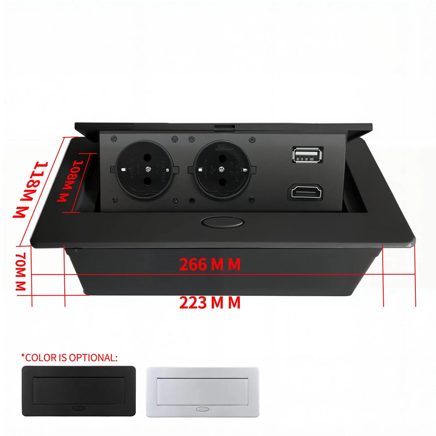 Multifunctional Slow-Rise Pop-Up Socket with USB/HDMI - Aluminum Alloy Embedded Conference Desk Socket