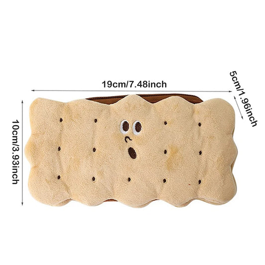 Creative Simulation Sandwich Biscuit Pencil Bag Kawaii Plush Pencil Bag Student Stationery Storage Bag Student Supplies