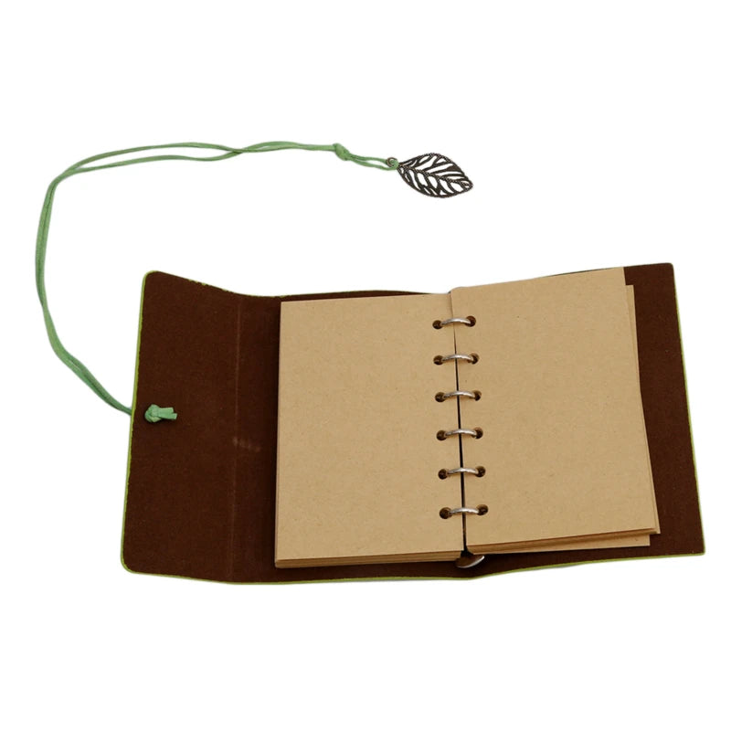 1PC Retro Leaf Notebook School Office Stationery Diary Notepad Literature PU Leather Note Book Traveler Journal Planners Gifts