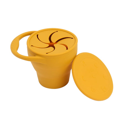 1Pcs Solid Colors Baby Snack Cup Collapsible Portable Food Storage Box Silicone Feeding Snacks Container With Lid Baby Stuff