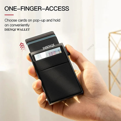 Rfid Blocking Pop Up Credit Card Holder Thin Mini Minimalist Slim Wallets Metal Cardholer Case Wallet for Men Carteras Choice