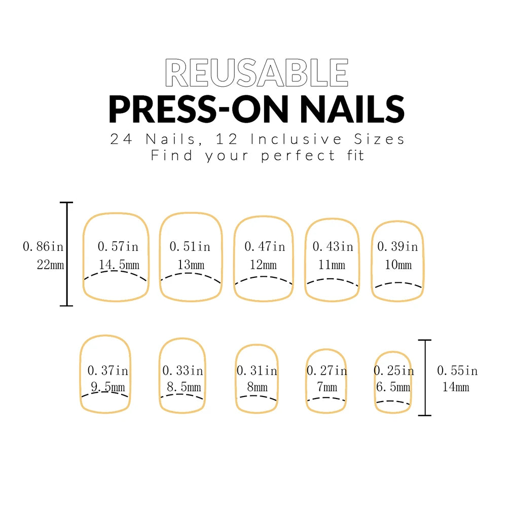 ARTAUG 24PCS Short Press On Nails Square Red High Saturation Glisten Press On Nails Full Cover Fake Nail Set Nails Charms