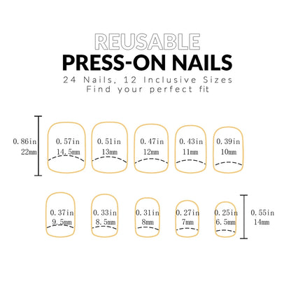 ARTAUG 24PCS Short Press On Nails Square Red High Saturation Glisten Press On Nails Full Cover Fake Nail Set Nails Charms