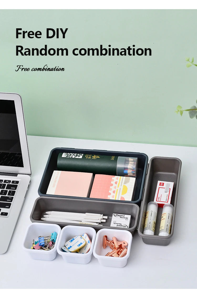 8pcs/set Adjustable Drawer Organizer Box Trays Make Up Cosmetics Sundries Divider Holder Kitchen Bathroom Closet Jewellery Box