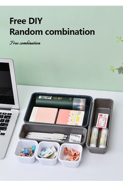 8pcs/set Adjustable Drawer Organizer Box Trays Make Up Cosmetics Sundries Divider Holder Kitchen Bathroom Closet Jewellery Box