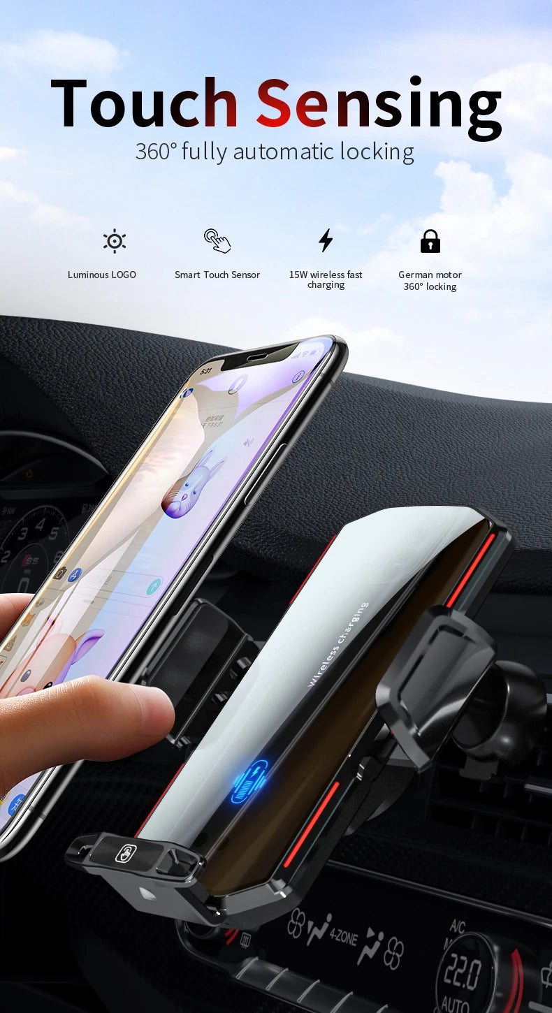 Magnetic Car Phone Holder 66W Wireless Fast Charger Infrared Induction Car Air Vent Bracket for iPhone 12 13 14 15 Andorid Mount