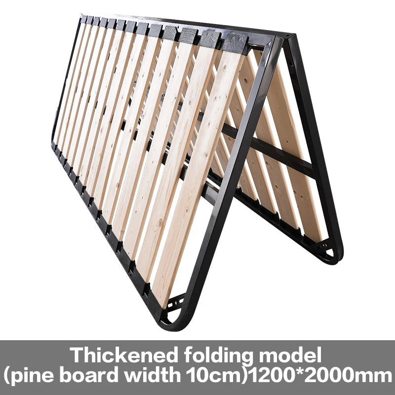 Folding Frame Bed Support Frame High Load-bearing Tatami Bed Frame 1.2m 1.5m 1.8m Optional Without Bed Head Solid Wood Bed Frame