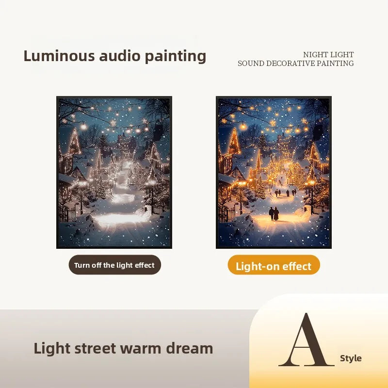 Creative Decorative Atmosphere Lamp Gift USB Powered LED Light Painting Night Light with Bluetooth Speaker Room Desk Ornaments