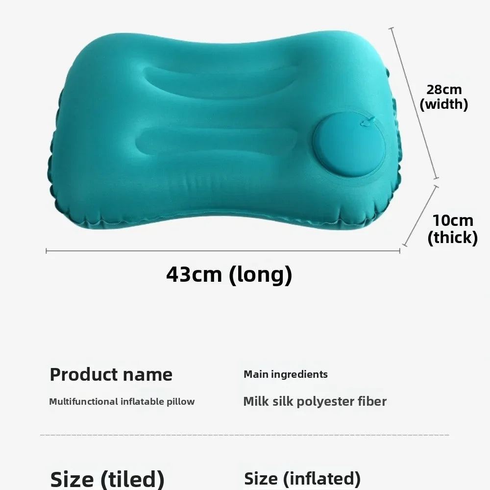 1Pcs Travel Press Inflatable Cushion Lumbar Cushion Square Inflatable Pillow Cushion Portable Foldable Outdoor Inflatable Pillow