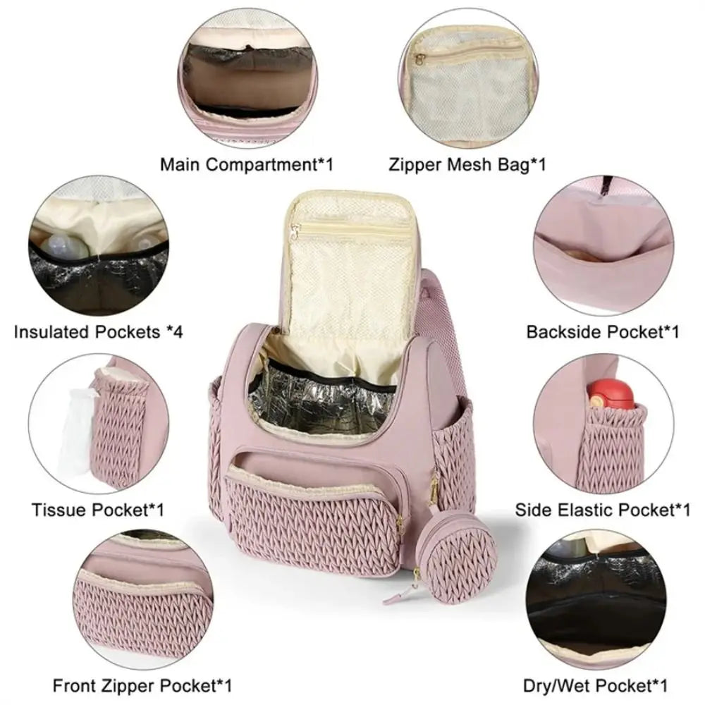 New Large Capacity Mommy Bag Lightweight Fashion Baby Diapers Organizer Diaper Bag Women