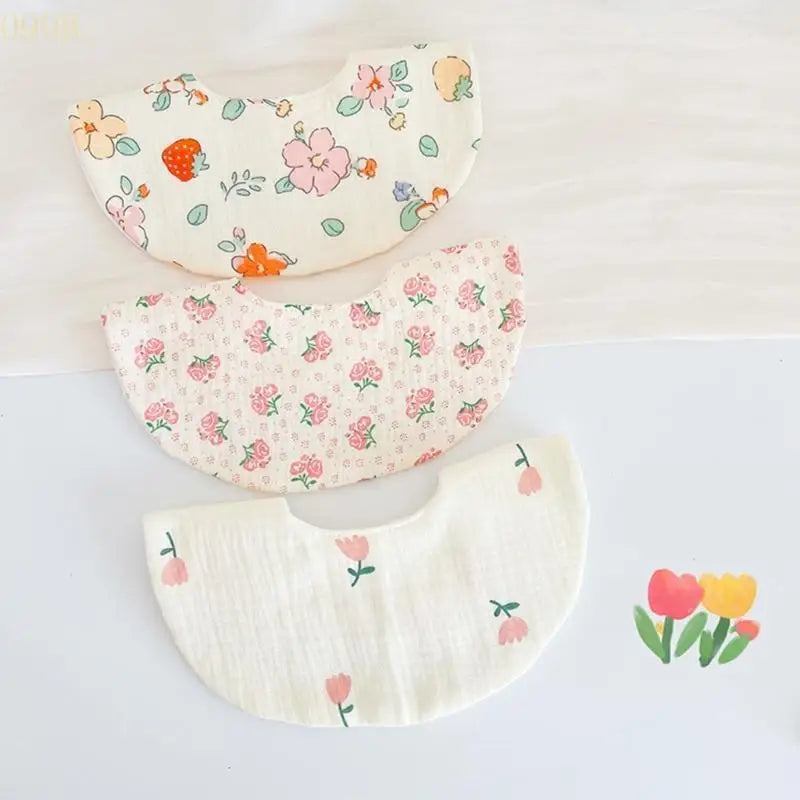 090B Baby Eating Bib for Newborns Comfortable Drooling Bib Saliva Towel Cartoon Print Waterproof Burp Cloth Shower Gift