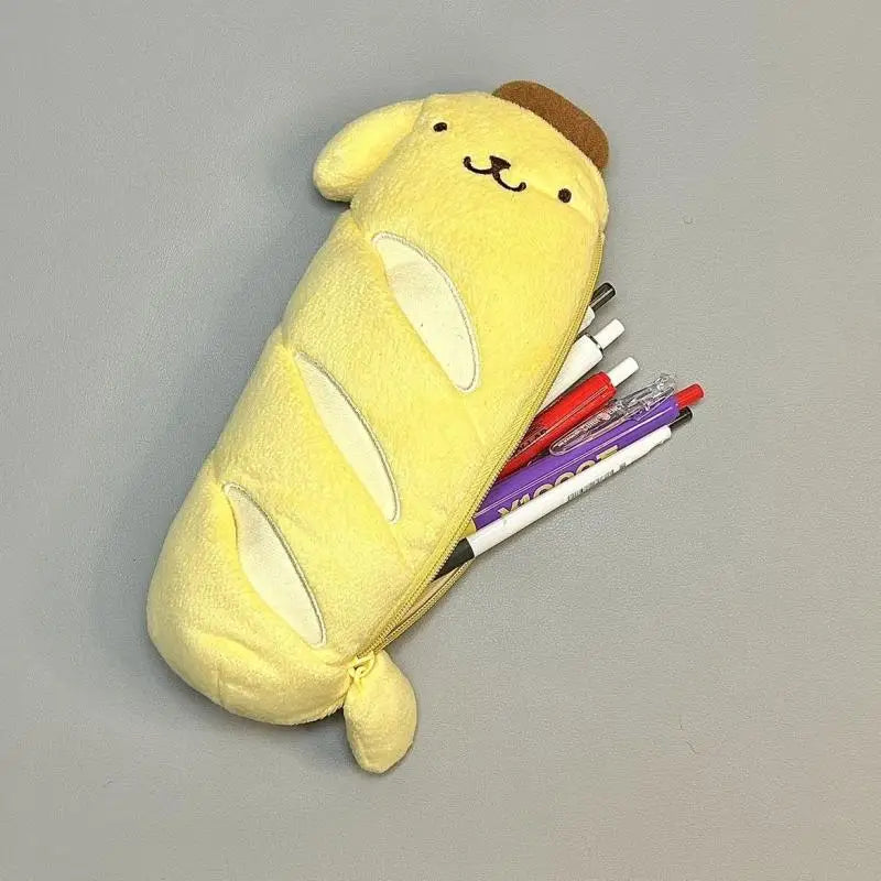 Anime Pompompurin Pencil Case Creative Bread Shaped Purse Student Pen Pouch Kids School Supplies Student Stationery Gift