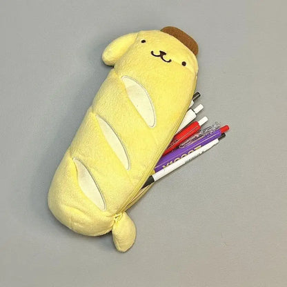 Anime Pompompurin Pencil Case Creative Bread Shaped Purse Student Pen Pouch Kids School Supplies Student Stationery Gift