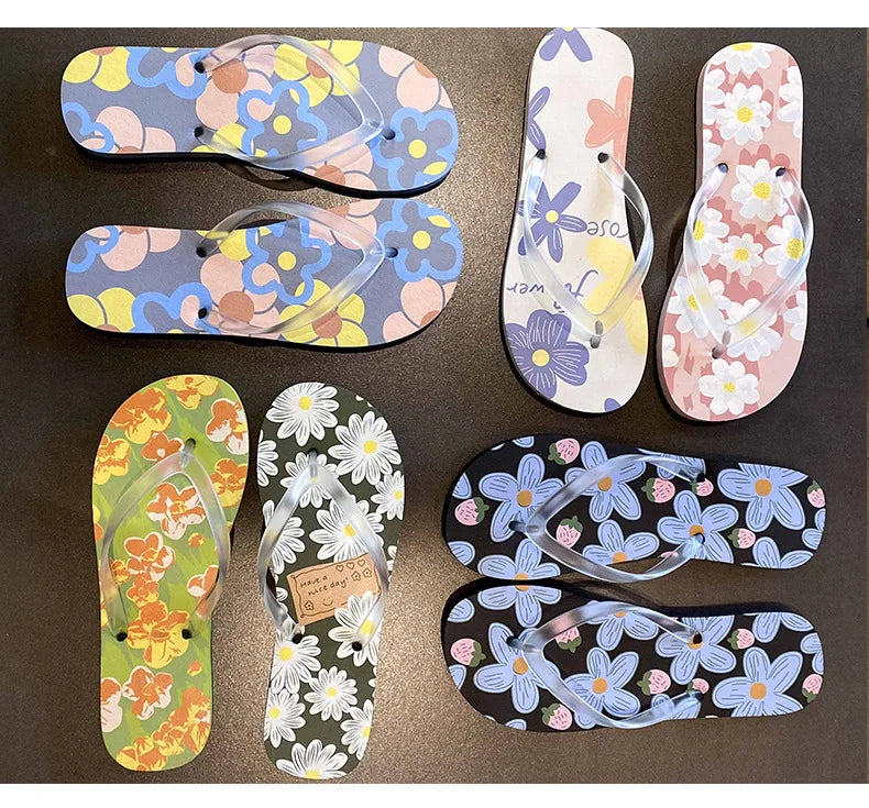 Flip Flops Trendy Summer Outerwear Fashionable Clip On Beach Slippers Anti Slip Couple'S Splint Slippers Leisure Convenience