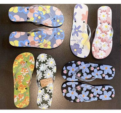 Flip Flops Trendy Summer Outerwear Fashionable Clip On Beach Slippers Anti Slip Couple'S Splint Slippers Leisure Convenience