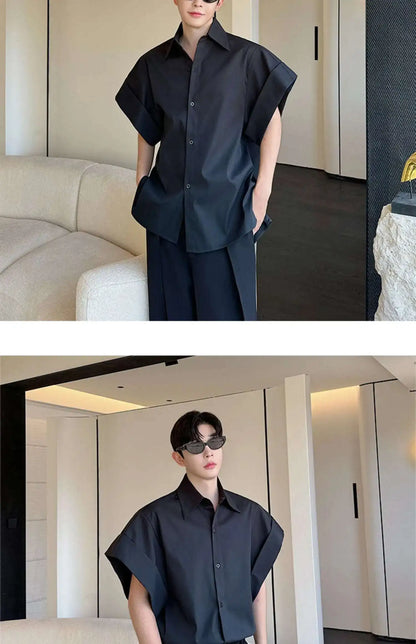 LUZHEN Niche Design Stylish Short Sleeve Shirts Original Fashion Elegant Handsome Korean Clothing Men Casual Blouses Tops LZ4028