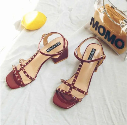 Chunky Sandal Woman Summer New 2024 Orthopedic Roman Wedge Rhinestone Sexy Medium Heel Mirror Luxury Designer Sandals for Women