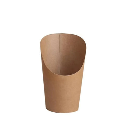 50pcs Popcorn Boxes Disposable Kraft Paper Slant Cup Water Proof Thickened French Fries Cup Oil-proof Snack Cups Sundae