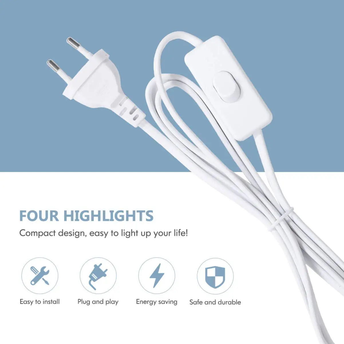 Full Teeth Lamp Base 1.8m 3.5m Power Cord Cables E26 E27 Holder With Switch Wire For Pendant Led Bulbs Fixture Hang lamp EU Plug