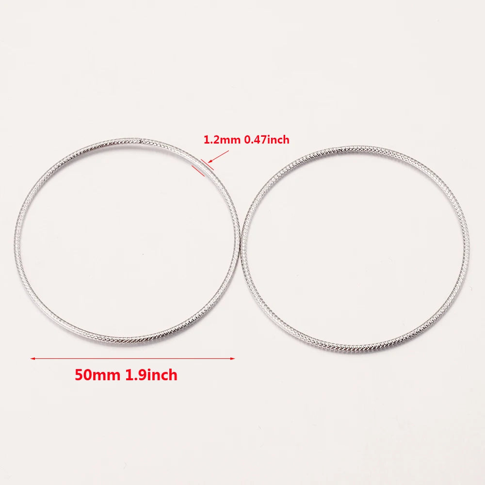 10pcs 30/50mm Round Stainless Steel Jump Rings Gold-Plate Twisted Closed Ring for DIY Jewelry Making Earring Accessories